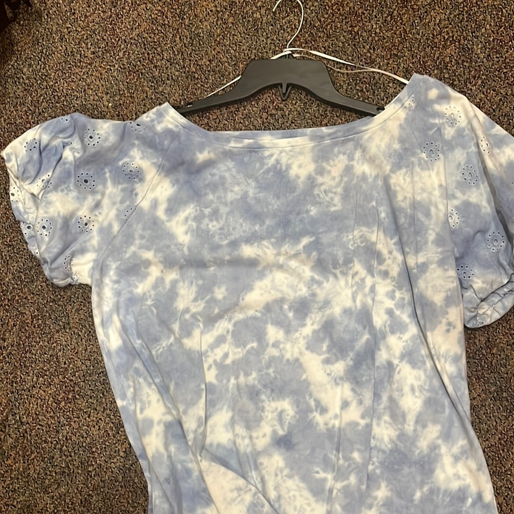 Tye die puff sleeve shirt